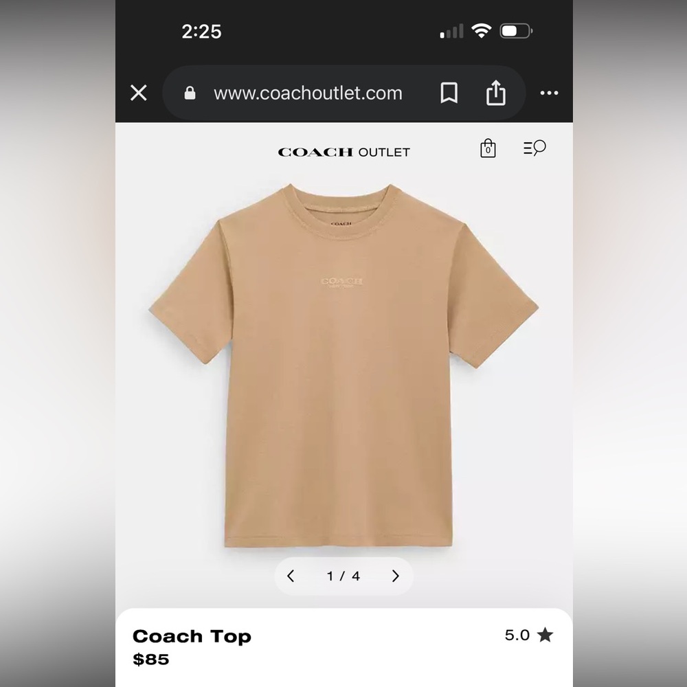 Coach Beige Casual Top
